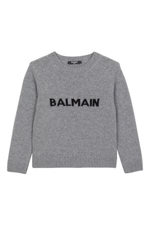 maglione in lana grigio BALMAIN PARIS KIDS | BV9P60Z2418806NE